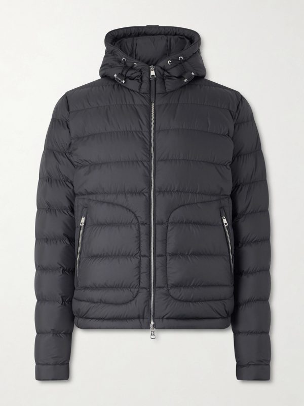 Sestriere Slim-Fit Leather-Trimmed Quilted Shell Hooded Down Jacket Sestriere Slim-Fit Leather-Trimmed Quilted Shell Hooded Down Jacket