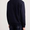 Leather-Trimmed Cotton-Jersey Half-Zip Polo Shirt - BK Leather-Trimmed Cotton-Jersey Half-Zip Polo Shirt - BK