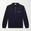Leather-Trimmed Cotton-Jersey Half-Zip Polo Shirt Leather-Trimmed Cotton-Jersey Half-Zip Polo Shirt