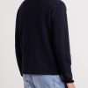 Leather-Trimmed Virgin Wool Zip-Up Cardigan - BK Leather-Trimmed Virgin Wool Zip-Up Cardigan - BK