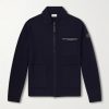 Leather-Trimmed Virgin Wool Zip-Up Cardigan Leather-Trimmed Virgin Wool Zip-Up Cardigan