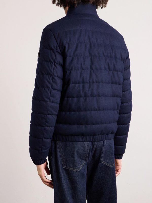 Luray Slim-Fit Leather-Trimmed Quilted Jersey Down Jacket - BK Luray Slim-Fit Leather-Trimmed Quilted Jersey Down Jacket - BK