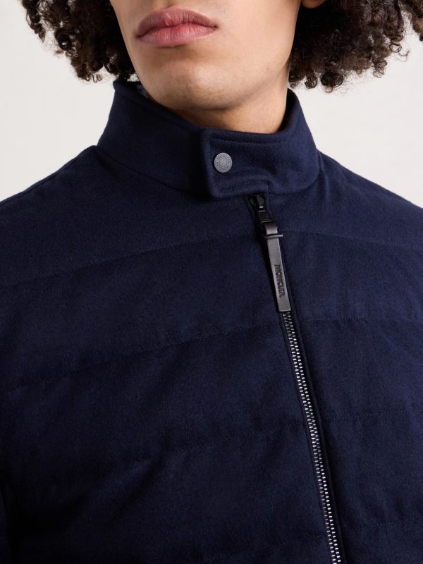 Luray Slim-Fit Leather-Trimmed Quilted Jersey Down Jacket - CU Luray Slim-Fit Leather-Trimmed Quilted Jersey Down Jacket - CU