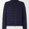Luray Slim-Fit Leather-Trimmed Quilted Jersey Down Jacket Luray Slim-Fit Leather-Trimmed Quilted Jersey Down Jacket