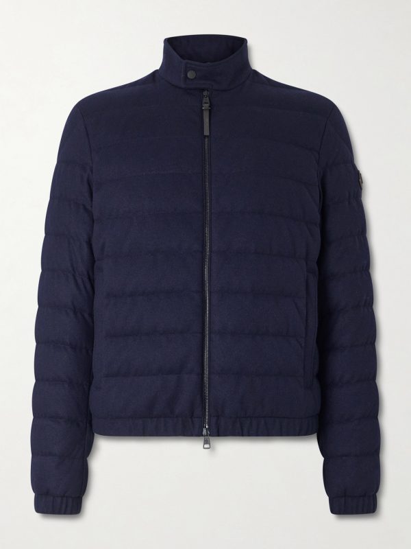Luray Slim-Fit Leather-Trimmed Quilted Jersey Down Jacket Luray Slim-Fit Leather-Trimmed Quilted Jersey Down Jacket