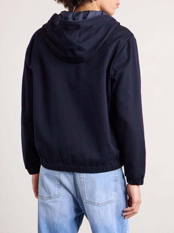 Cotton-Blend Jersey Zip-Up Hoodie - BK Cotton-Blend Jersey Zip-Up Hoodie - BK
