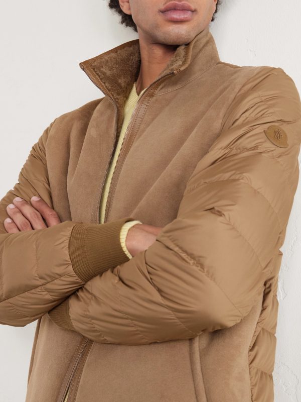 Crachin Reversible Leather-Trimmed Quilted Shell and Shearling Down Jacket - CU