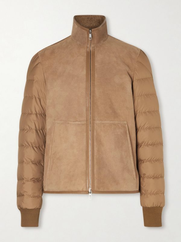 Crachin Reversible Leather-Trimmed Quilted Shell and Shearling Down Jacket