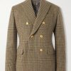 Incotex Double-Breasted Prince of Wales Checked Wool Blazer