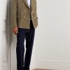 Incotex Double-Breasted Prince of Wales Checked Wool Blazer - OU