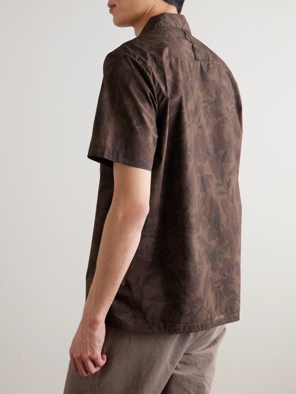 Camp-Collar Floral-Print Cotton Shirt - BK Camp-Collar Floral-Print Cotton Shirt - BK