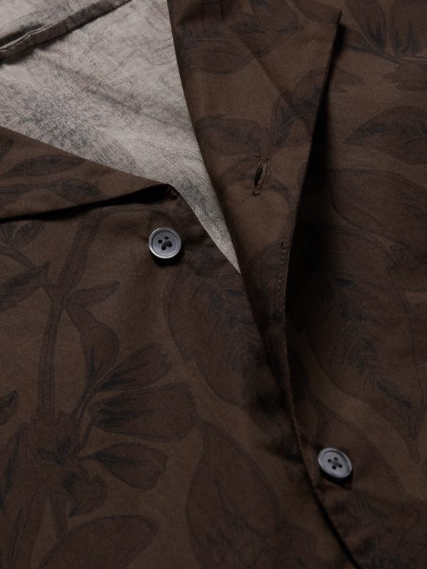 Camp-Collar Floral-Print Cotton Shirt - CU Camp-Collar Floral-Print Cotton Shirt - CU