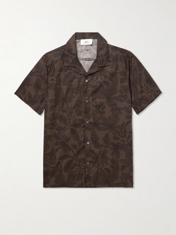 Camp-Collar Floral-Print Cotton Shirt Camp-Collar Floral-Print Cotton Shirt