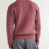 Knitted Cotton-Blend Polo Sweater - BK