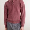 Knitted Cotton-Blend Polo Sweater - FR