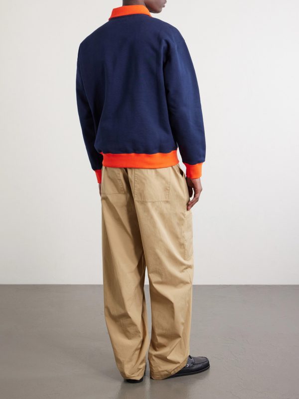 Logo-Embroidered Cotton-Jersey Half-Zip Sweatshirt - BK Logo-Embroidered Cotton-Jersey Half-Zip Sweatshirt - BK