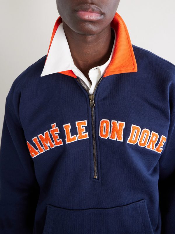 Logo-Embroidered Cotton-Jersey Half-Zip Sweatshirt - CU Logo-Embroidered Cotton-Jersey Half-Zip Sweatshirt - CU