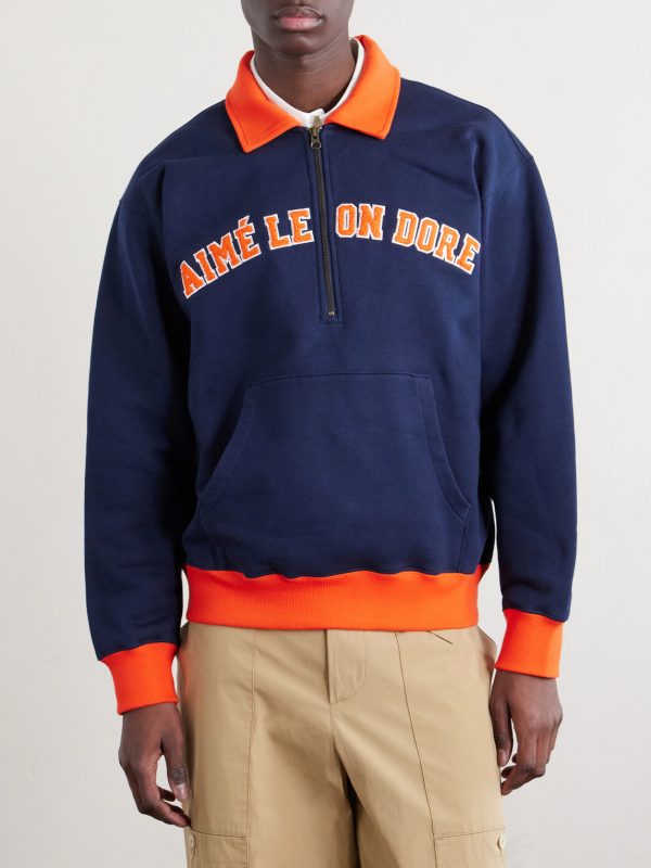 Logo-Embroidered Cotton-Jersey Half-Zip Sweatshirt - FR Logo-Embroidered Cotton-Jersey Half-Zip Sweatshirt - FR