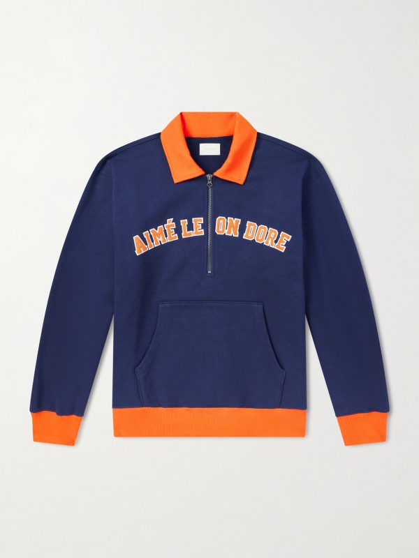 Logo-Embroidered Cotton-Jersey Half-Zip Sweatshirt Logo-Embroidered Cotton-Jersey Half-Zip Sweatshirt