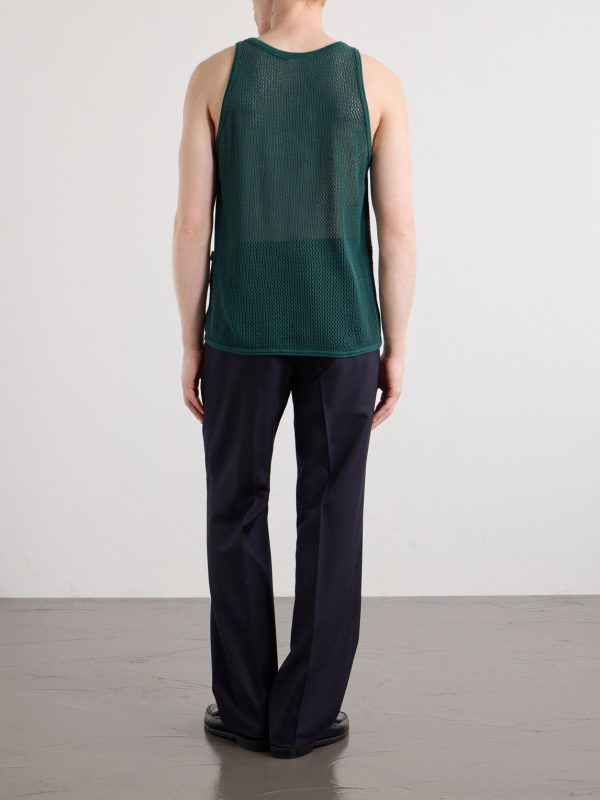Open-Knit Cotton Tank Top - BK Open-Knit Cotton Tank Top - BK