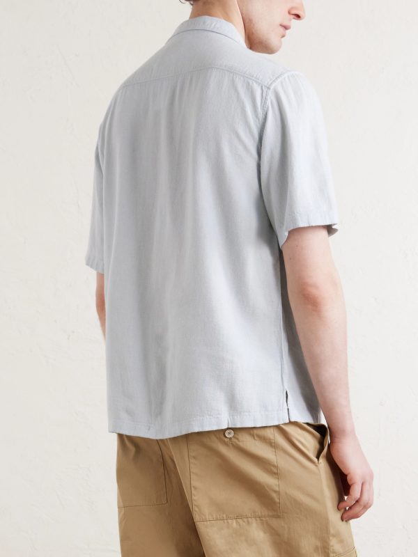 Embroidered Linen-Blend Shirt - BK Embroidered Linen-Blend Shirt - BK