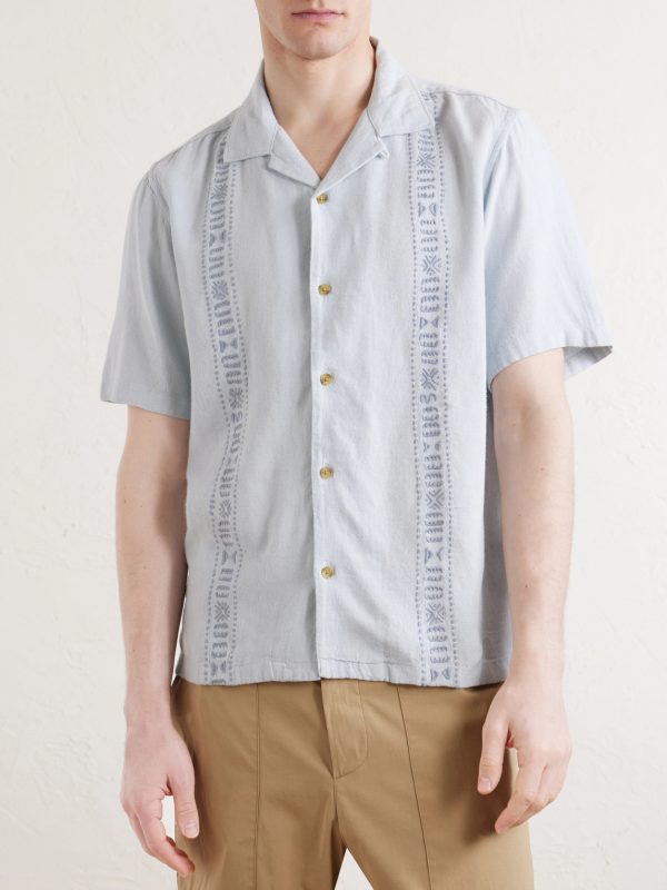 Embroidered Linen-Blend Shirt - FR Embroidered Linen-Blend Shirt - FR