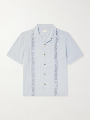 Embroidered Linen-Blend Shirt