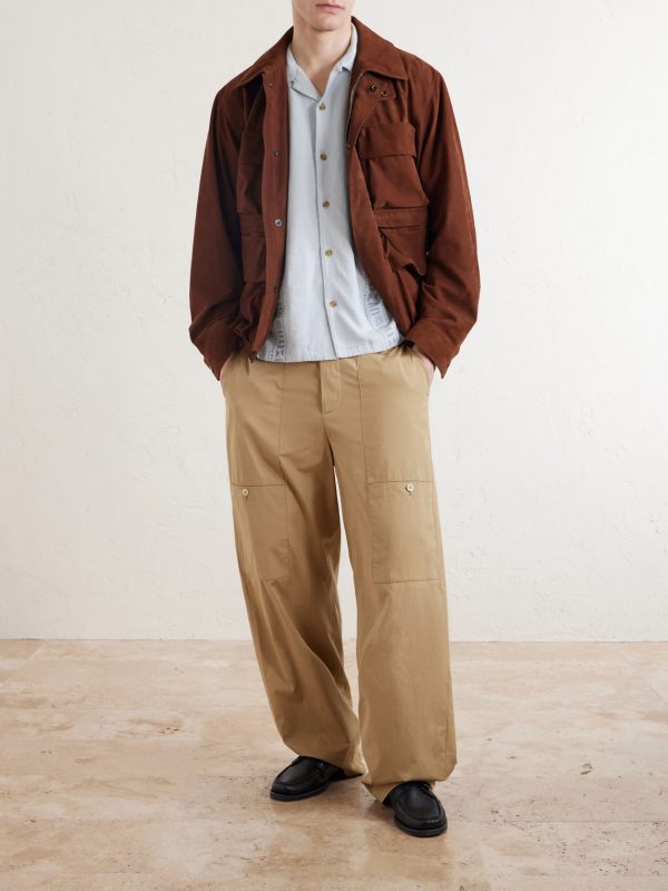 Embroidered Linen-Blend Shirt - OU Embroidered Linen-Blend Shirt - OU