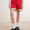 Novelty Straight-Leg Logo-Embroidered Mesh Drawstring Shorts - FR