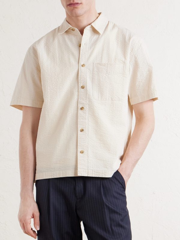 Cropped Cotton-Seersucker Shirt - FR Cropped Cotton-Seersucker Shirt - FR