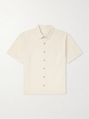 Cropped Cotton-Seersucker Shirt