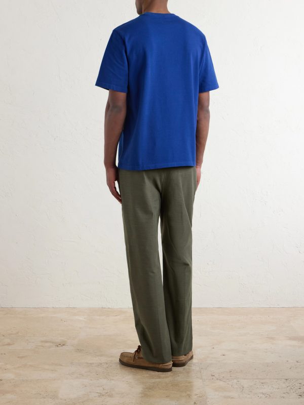 Straight-Leg Pleated Cotton Trousers - BK Straight-Leg Pleated Cotton Trousers - BK