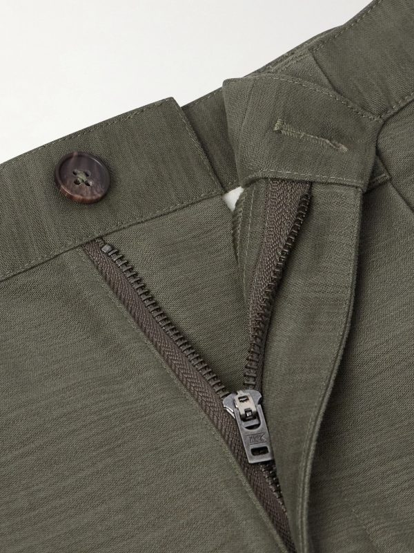 Straight-Leg Pleated Cotton Trousers - E1 Straight-Leg Pleated Cotton Trousers - E1