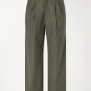 Straight-Leg Pleated Cotton Trousers Straight-Leg Pleated Cotton Trousers