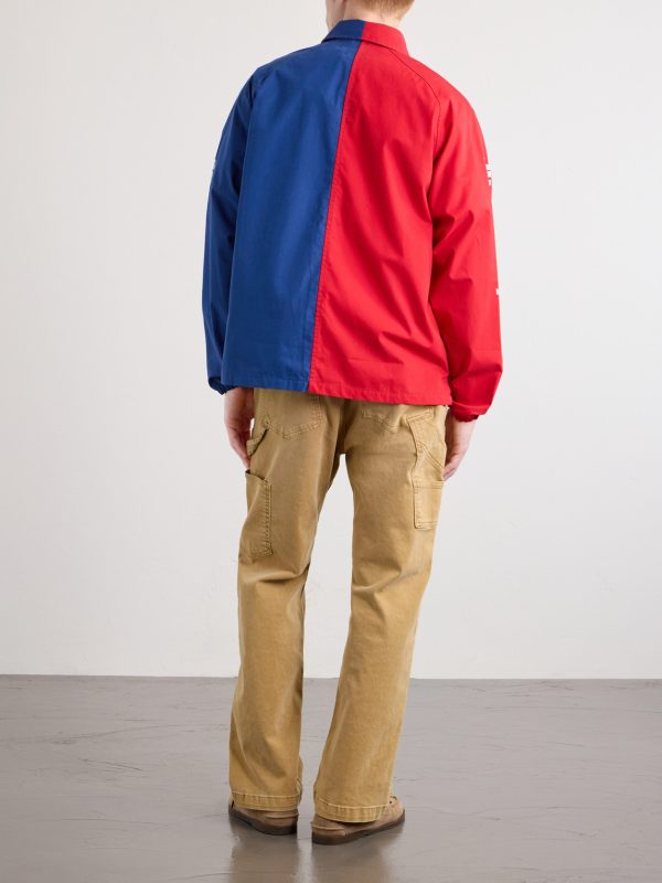 Logo-Print Colour-Block Cotton Overshirt - BK Logo-Print Colour-Block Cotton Overshirt - BK