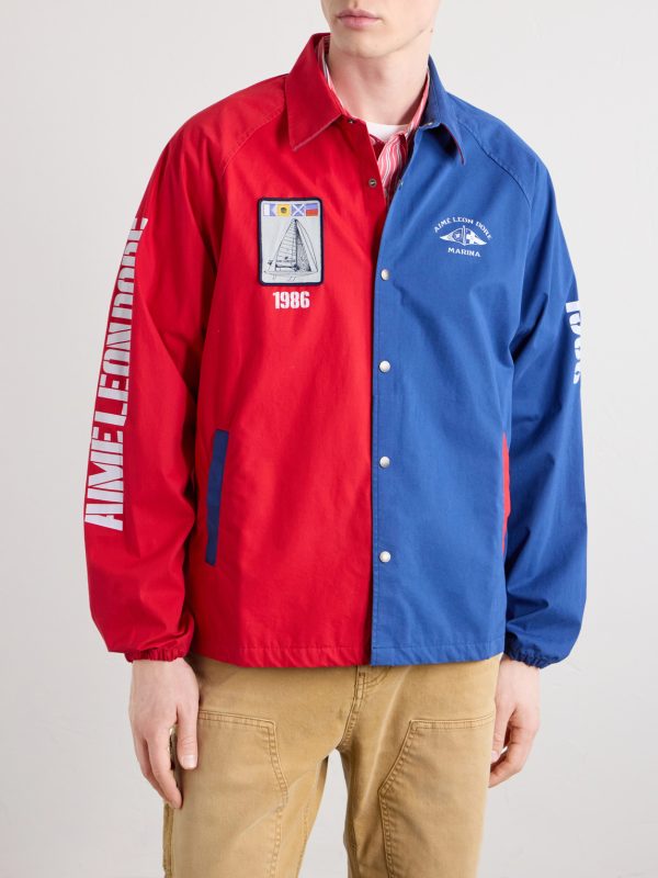 Logo-Print Colour-Block Cotton Overshirt - FR Logo-Print Colour-Block Cotton Overshirt - FR
