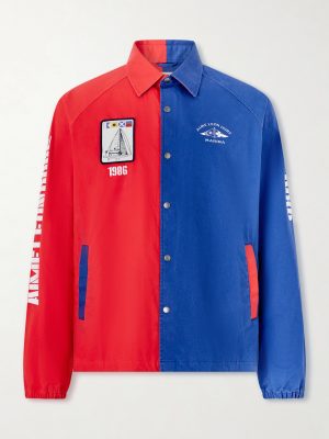 Logo-Print Colour-Block Cotton Overshirt Logo-Print Colour-Block Cotton Overshirt