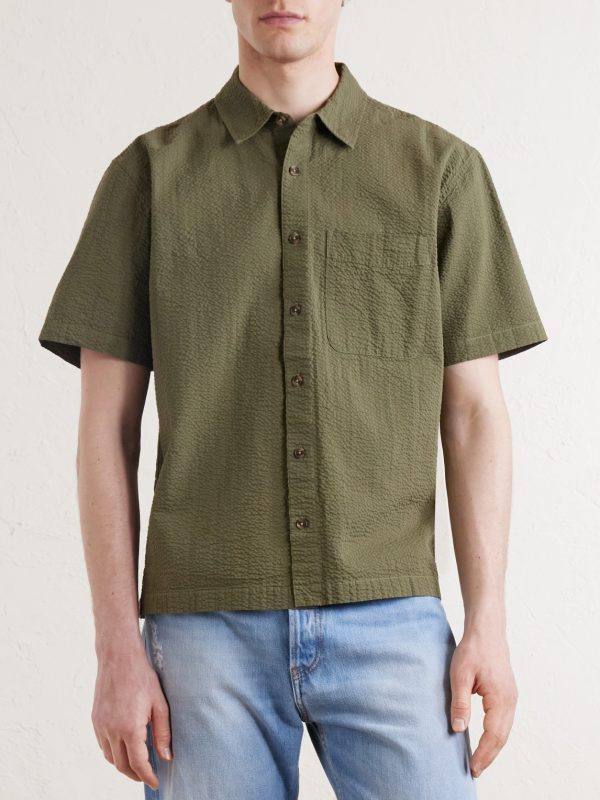 Cropped Cotton-Seersucker Shirt - FR Cropped Cotton-Seersucker Shirt - FR
