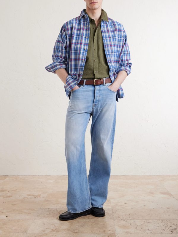 Cropped Cotton-Seersucker Shirt - OU Cropped Cotton-Seersucker Shirt - OU