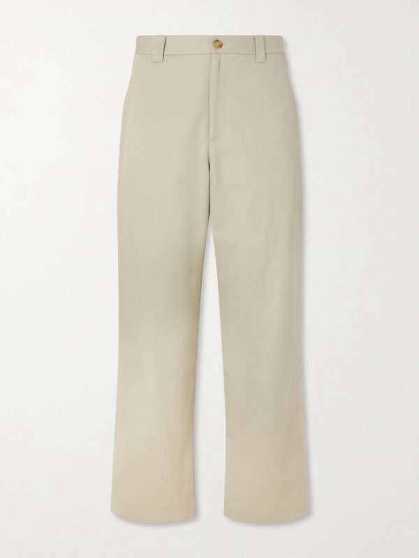 Straight-Leg Cotton-Canvas Trousers