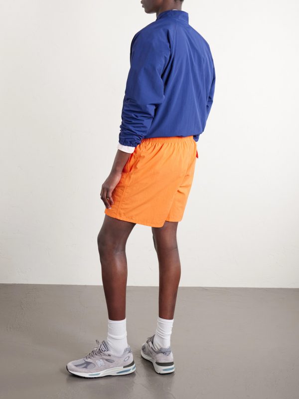 Straight-Leg Logo-Embroidered Shell Drawstring Shorts - BK