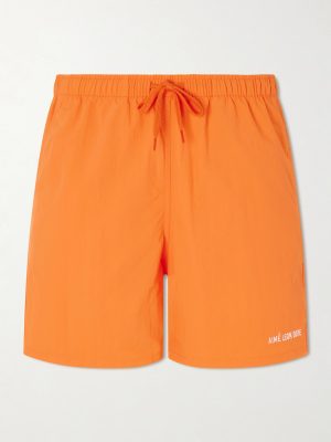 Straight-Leg Logo-Embroidered Shell Drawstring Shorts Straight-Leg Logo-Embroidered Shell Drawstring Shorts