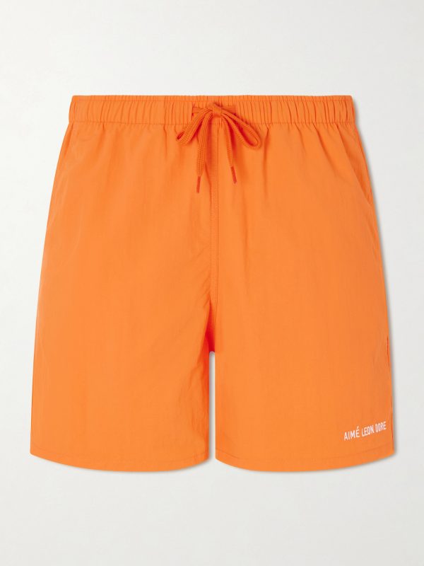 Straight-Leg Logo-Embroidered Shell Drawstring Shorts