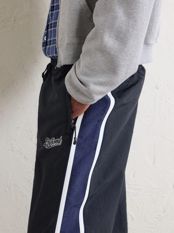 Straight-Leg Logo-Embroidered Striped Shell Sweatpants - CU Straight-Leg Logo-Embroidered Striped Shell Sweatpants - CU