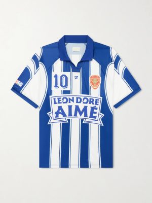 Logo-Appliquéd Striped Jersey T-Shirt