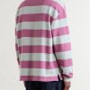 Striped Cotton-Jersey Polo Sweater - BK Striped Cotton-Jersey Polo Sweater - BK