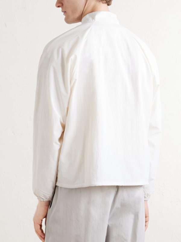 Loo-Embroidered Shell Half-Zip Jacket - BK Loo-Embroidered Shell Half-Zip Jacket - BK