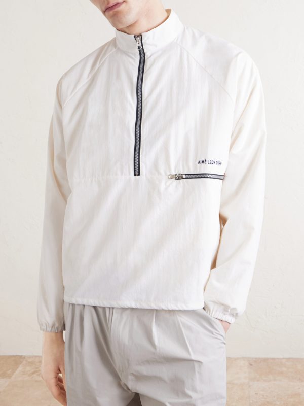 Loo-Embroidered Shell Half-Zip Jacket - FR Loo-Embroidered Shell Half-Zip Jacket - FR
