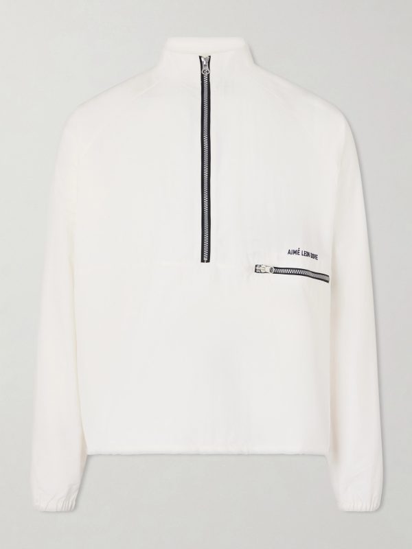 Loo-Embroidered Shell Half-Zip Jacket Loo-Embroidered Shell Half-Zip Jacket