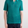 Open-Collar Open-Knit Cotton Polo Shirt - FR Open-Collar Open-Knit Cotton Polo Shirt - FR